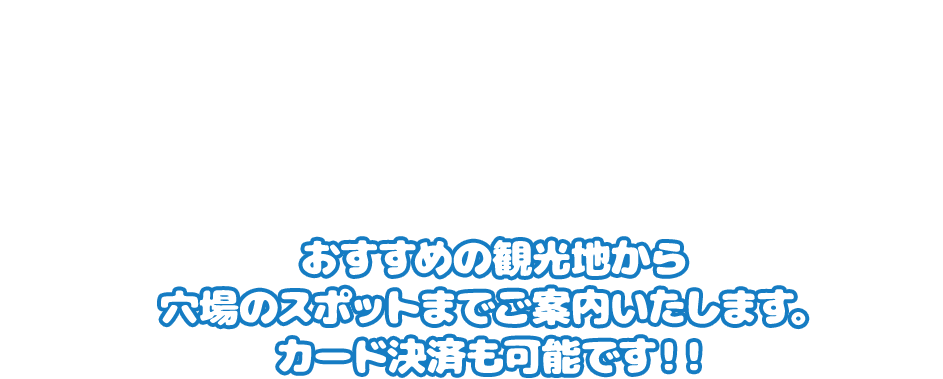 おすすめの観光地から穴場のスポットまでご案内いたします。カード決済も可能です！！